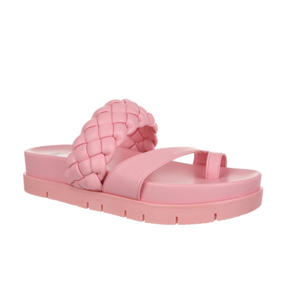 Women’s Sandals - Sam & Libby Adelia Braided Footbed Sandal - Pink - Size 10